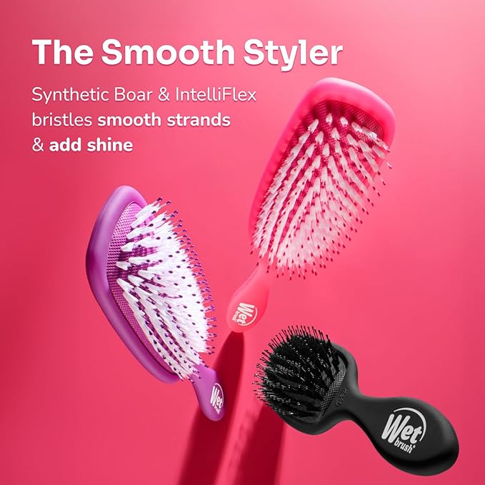 Wet Brush Shine Enhancer Color Wash Watermark, Paddle Hair Detangler Brush with Ultra-Soft Intelliflex Bristles, Infused With Natural Argan Oil, Shiny & Smooth, Wet or Dry, For All Hair Types