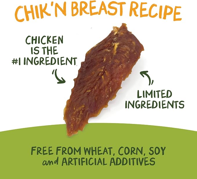 Pet 'n Shape Chik 'n Breast Jerky Dog Treats - 2 Pound | Premium chicken breast recipe, Limited ingredients, Wheat and soy free, Training reward, For all life stages, High protein