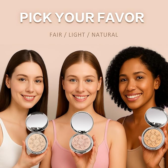 UCANBE 2-in-1 Set & Prime Pressed Setting Powder – Lightweight Foundation Coverage & Oil Control, Hydrating | Long-Lasting | Alcohol-Free | Paraben-Free | Smooth Matte Finish (Fair)