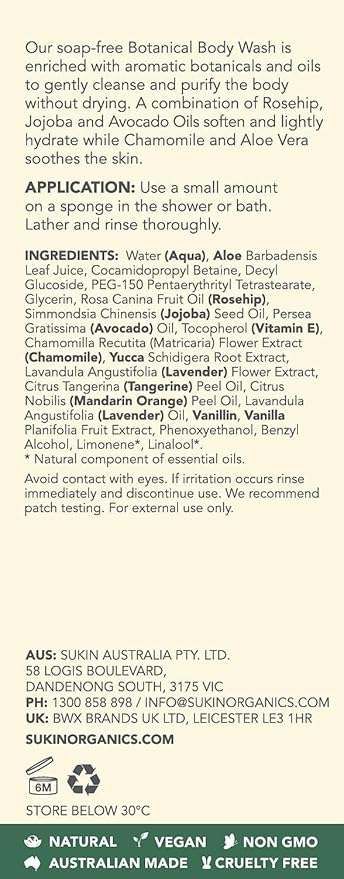Sukin Signature Botanical Body Wash for Women - 16.9 oz Body Wash