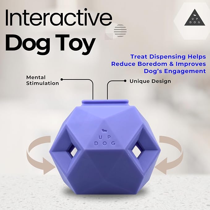 Treat Dispensing Balls for Medium Dogs and Cat Treat Dispenser Toy Interactive for Self-Play Improves Oral Hygiene, Mental Simulation, and Bordem Buster, Simple and Effective Food Toy (3.6 x 3.6 in)