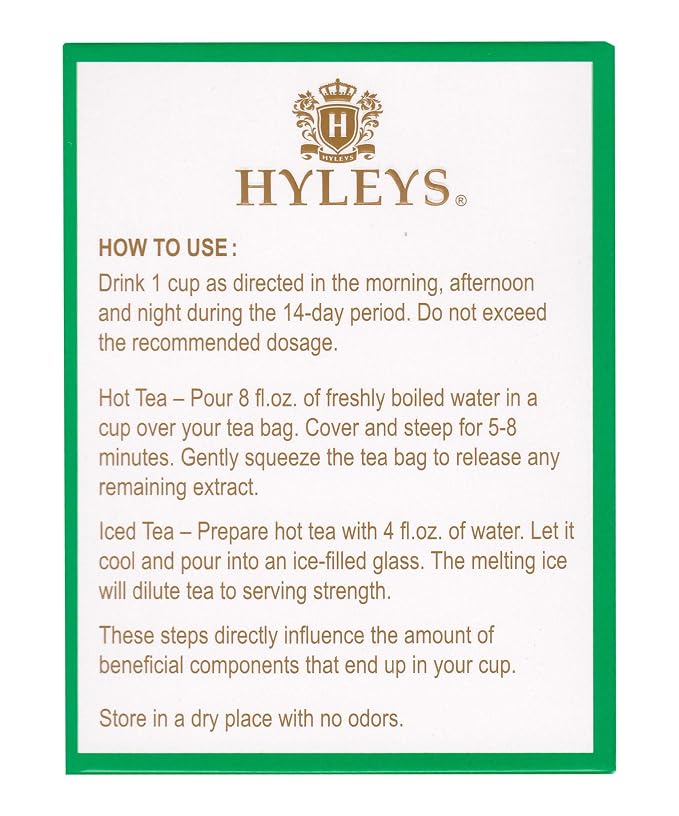 Hyleys Detox Tea 14 Day Cleanse Kit – 42 Tea Bags – Herbal Supplement with Garcinia Cambogia, Green Tea, Mint, Chamomile – Supports Detox, Weight Loss, and Sleep