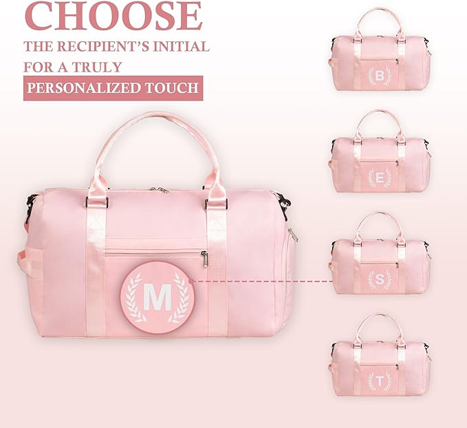 Gym Bag for Women, Fitness Workout Sports Travel Duffle Bag with Wet Pocket & Shoes Compartment, Great Present for Gym Lovers
