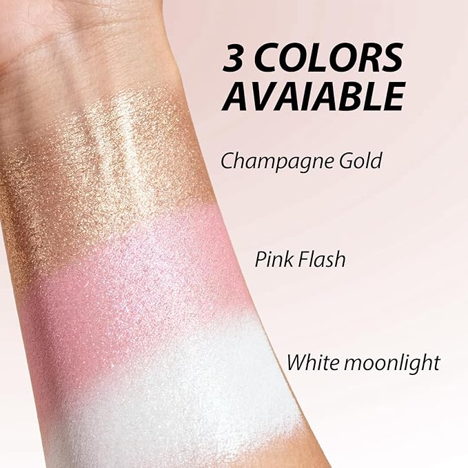 Highlighters Makeup Palettes,Face Glitter Glow Makeup Natural Glow Finish,Face Body Highlighters & Luminizers, Pearl Shimmer Highlighter Makeup Smooth Baked Powder,02-Sun Glow