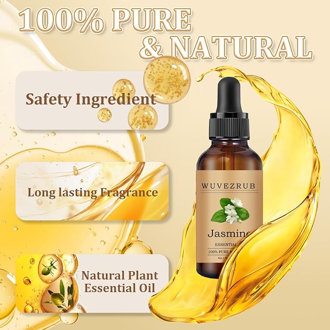 Jasmine Essential Oil 30ML - 100% Pure and Natural Oils for Aromatherapy Diffuser - 1 Fl Oz/Jasmine