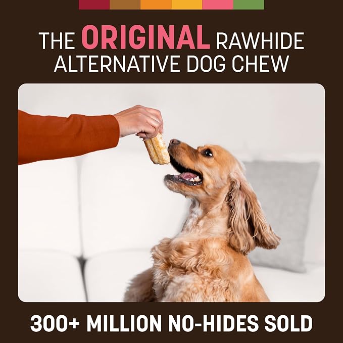 Earth Animal No Hide Dog Chews - Rawhide Free Small Rolls 2 Count Salmon | Small Rolls Salmon Flavored Natural Rawhide Free Long Lasting Dog Chews - Pet Treats for Small Dogs