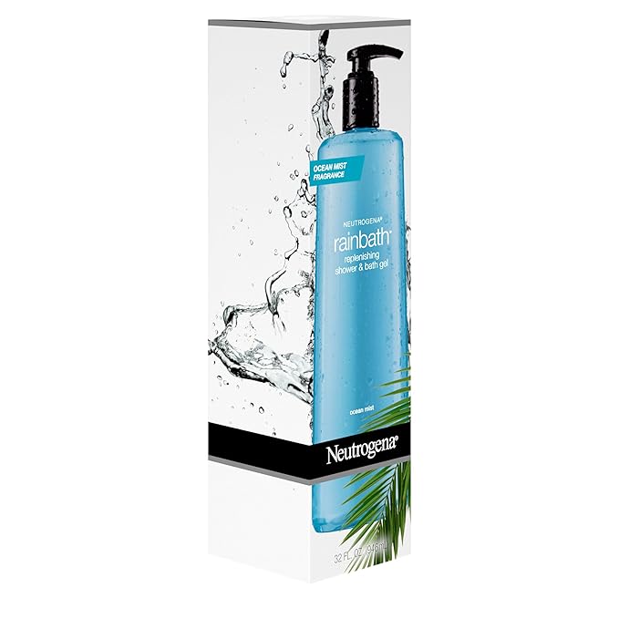 Neutrogena Rainbath Replenishing Shower and Bath Gel -Refreshing Body Wash with Moisturizing Formula for Soft Skin,Ocean Mist Scent,32 fl. oz. (946 mL) Pump Bottle,(Pack of 2)