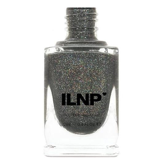 ILNP La Catedral - Neutral Charcoal Grey Holographic Sheer Jelly Nail Polish