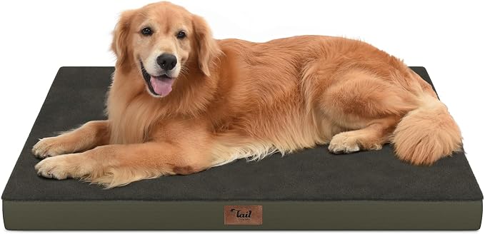 Waterproof Orthopedic Outdoor Dog Bed XL for Extra Large Dogs | Egg Crate Foam for Joint Support, TPU Waterproof Layer, Machine Washable 1680D Oxford Cover, 44 x 32 Inch, Up to 90 lbs