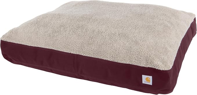 Carhartt Firm Duck Sherpa-Topped Dog Bed Port L | Durable Canvas Pet Bed, Water Resistant, Sherpa Top, Large