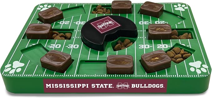 Pets First NCAA Mississippi State Bulldogs Puzzle Toy, Puzzle Treat Dog Toy, Interactive Dog Treat Toy, Dog Puzzle Feeding Slow Toy