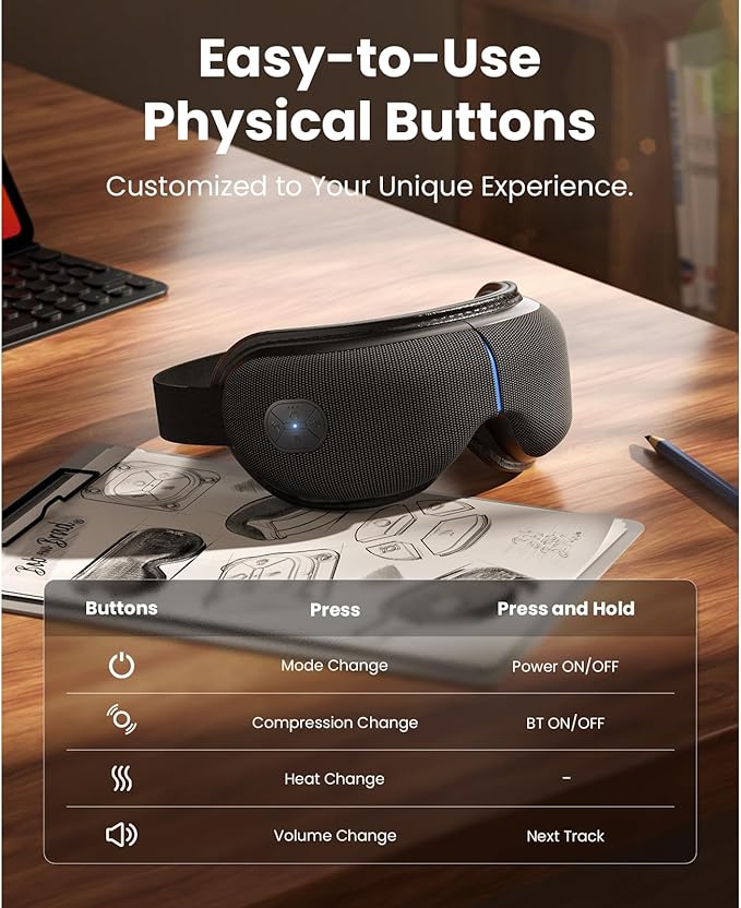 BOB AND BRAD Eye Massager with Heat and Cooling, EyeOasis 3 Elite Smart Eye Mask for Migraines, Heated Face Massager for Dry Eyes Strain Relief Improve Sleep, Perfect for Women Men Mom Dad