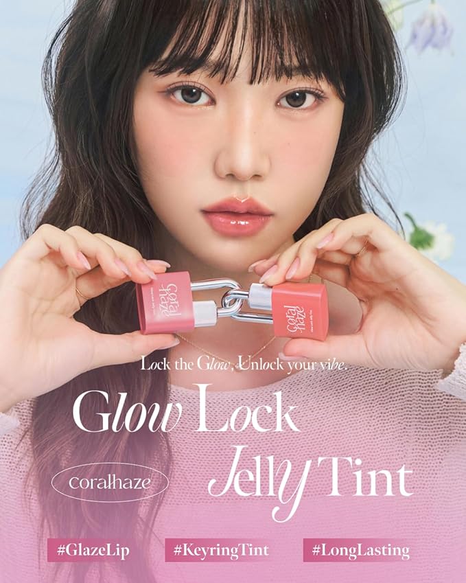 CORLAHAZE Glow Lock Jelly Tint 106 Chewy 4g, Hydrating Jelly Glow Lip Stain, Glass-Like Shine Lip Gloss, Long-Lasting Color, Moisturizing Lip Enhancer, Collectible Lock-Shaped Design, Korean Makeup