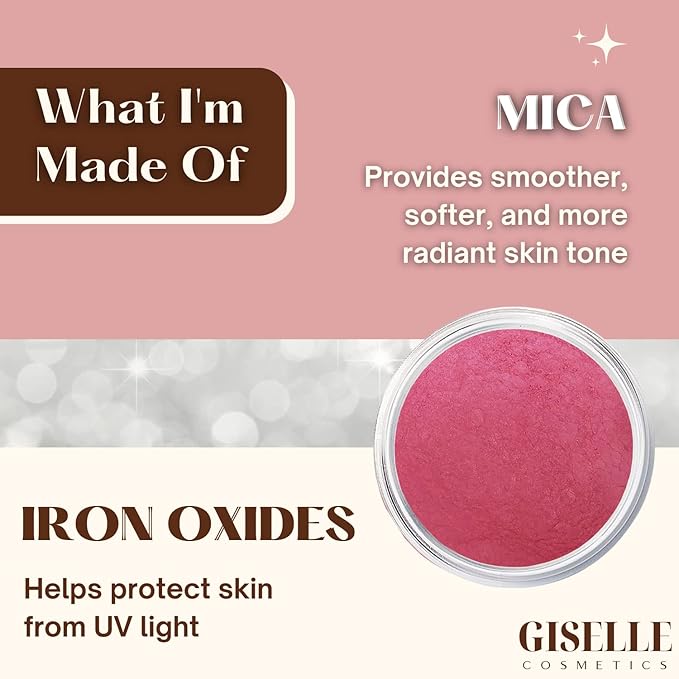 Giselle Doll - Blush Palette, Face Makeup, Make Up, Loose Powder, Matte Blush, Mineral Blush, Peach, Pink, Red, Travel Size, Talc Free