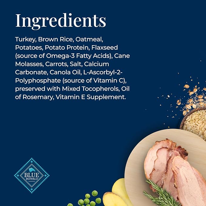Blue Buffalo Basics Turkey Skin & Stomach Care Dog Biscuits, 6 oz | Real Turkey #1 Ingredient, Limited Ingredient Diet, Antioxidant-Rich LifeSource Bits, Crunchy Treat for All Breed Sizes