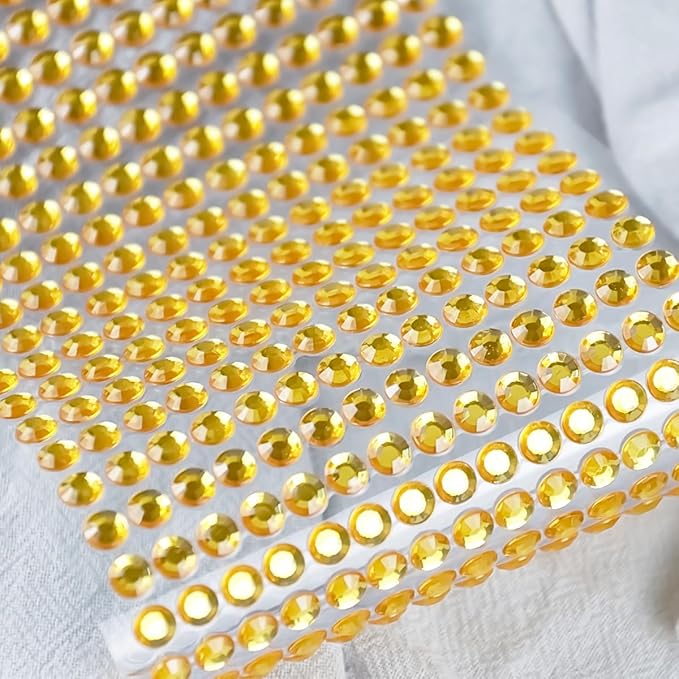 3090PCS Face Gems Eye Jewels Rhinestones Crystals Stickers 3/4/5/6mm With Gold Stickers for Body, Stick on Jewels Makeup Glue for Eye Hair Nails Make up and Craft Decor