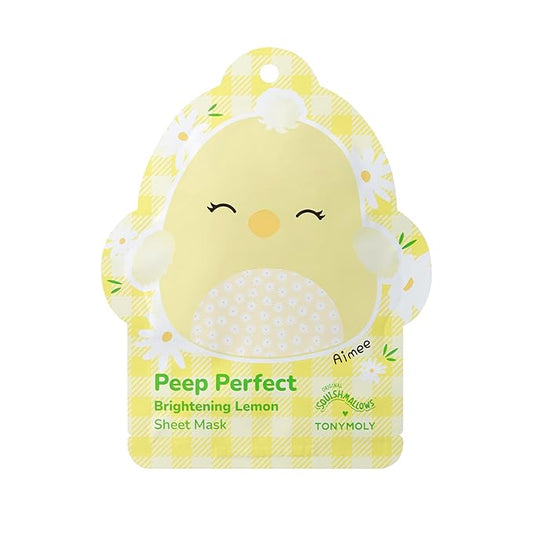 TONYMOLY x Squishmallows Aimee Easter Sheet Mask – Vitamin C & Lemon Brightening Facial Mask for Dull Skin, Hydrating K-Beauty Treatment, Easter Basket Stuffer for Teens, Girls & Spring Self-Care