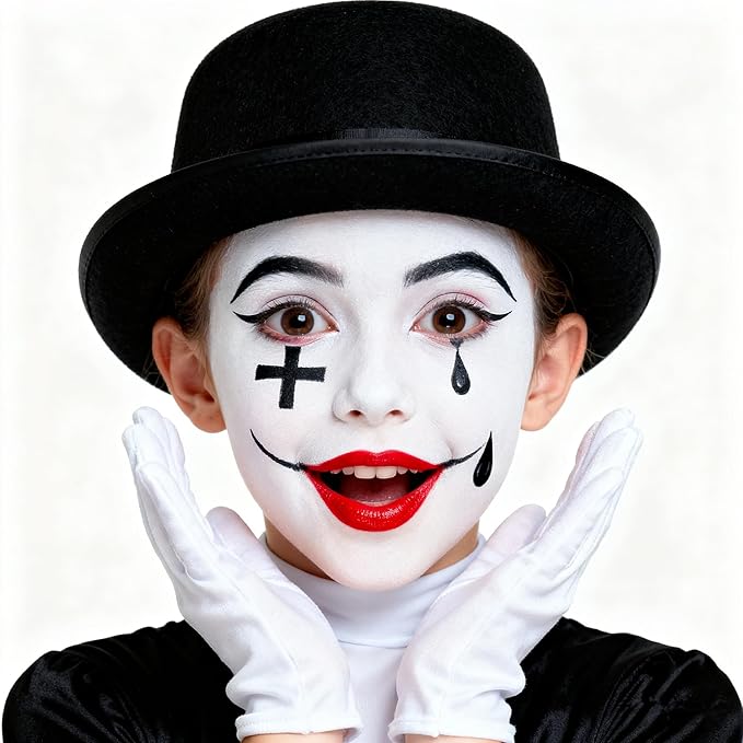 Go Ho Red Black and White Face Body Paint(2.55 oz),Washable Easily,Smooth and Full Coverage for Halloween Costumes Cosplay SFX Skull Vampire Zombie Clown Makeup