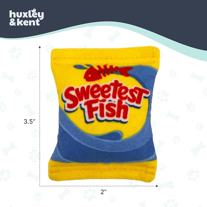 Huxley & Kent Plush Crinkle Catnip Cat Toy, Sweetest Fish