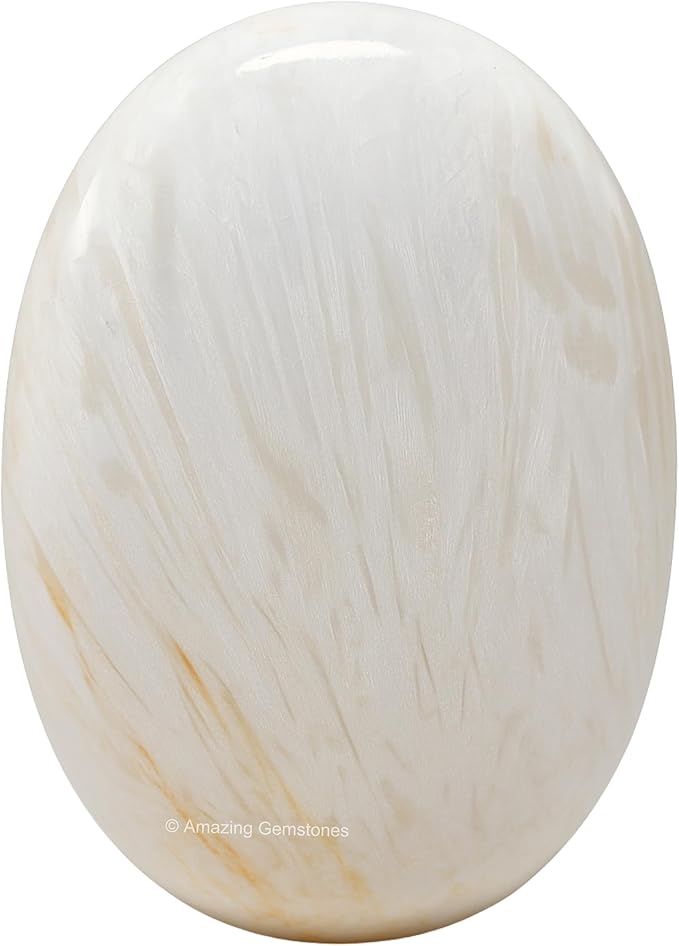 Amazing Gemstone Scolecite Crystals and Healing Stones - Extra Large Palm Stone Crystals Piedra - Crystal for Good Luck, Positive Energy, Meditation - Unique Stocking Stuffers Gifts for Women, Men