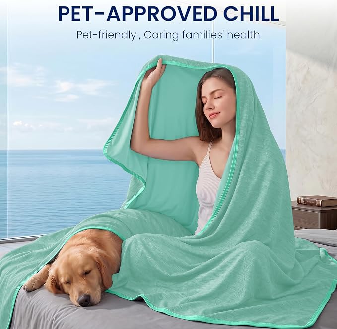 Cooling Blanket Twin 60"x90" for Hot Sleepers Summer Blanket | Absorbs Heat Cold Summer Blanket for Night Sweats & Menopause Q-Max>0.5 Lightweight Breathable Soft Double-Side Cooling