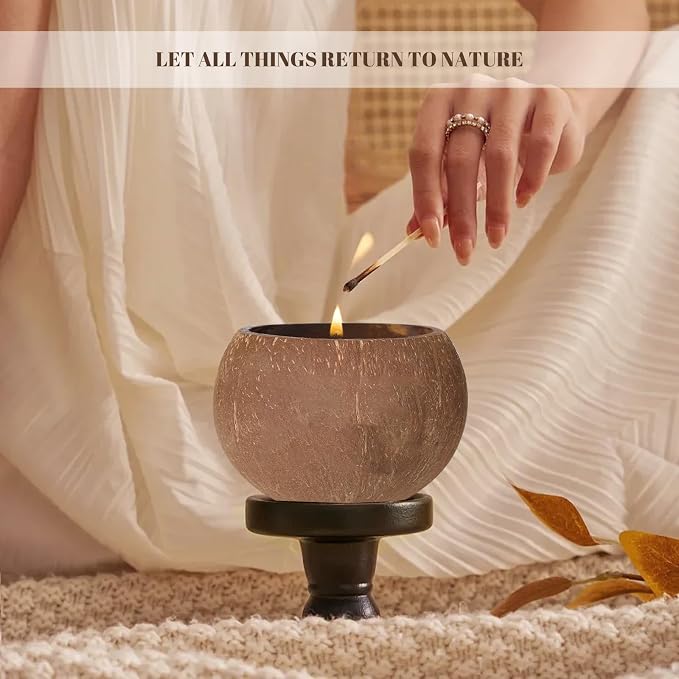 Gardenia Scented Candle, 60-Hour Burn – Natural Soy Wax, Handmade Coconut Shell, Clean Cotton Wick, Gift-Ready for Home & Relaxation (Floral Elegy Gardenia)