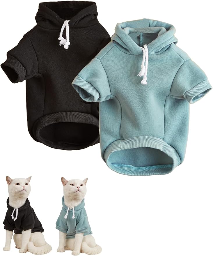 Basic Dog Hoodie Sweatshirt Puppy Sweater Warm Cat Costumes Pet Clothes for Chihuahua Puppy Kitten Small Medium Dogs Multicolored Large