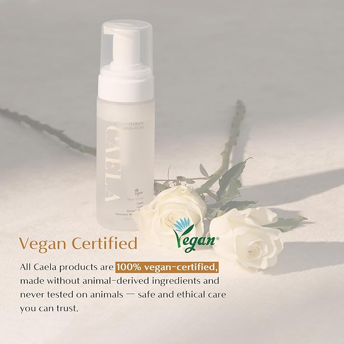 CAELA Feminine Wash Foam, pH-Balanced Formula with Triple Lactobacillus Ferment Complex – Gentle Daily Feminine Care for Women, Sea Buckthorn & Damask Rose, Sulfate-Free K-Beauty, 5.07 Fl Oz