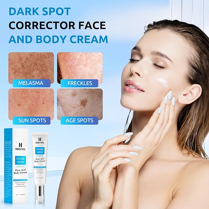 HANYWIL Dark Spot Remover for Face & Body Serum, Rapid Fade Treatment for Sun Spots, Age Spots, Melasma, Dermatologist-Tested Skin Tone Evenser (2.0 Fl Oz)