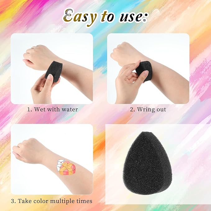20 Pcs Petal Face Paint Sponge, High Density Face Painting Supplies Droplets Makeup Paint Sponges High Density Black Faces Paintings Kit for Adults Art Work and Body Paintings Halloween Christmas