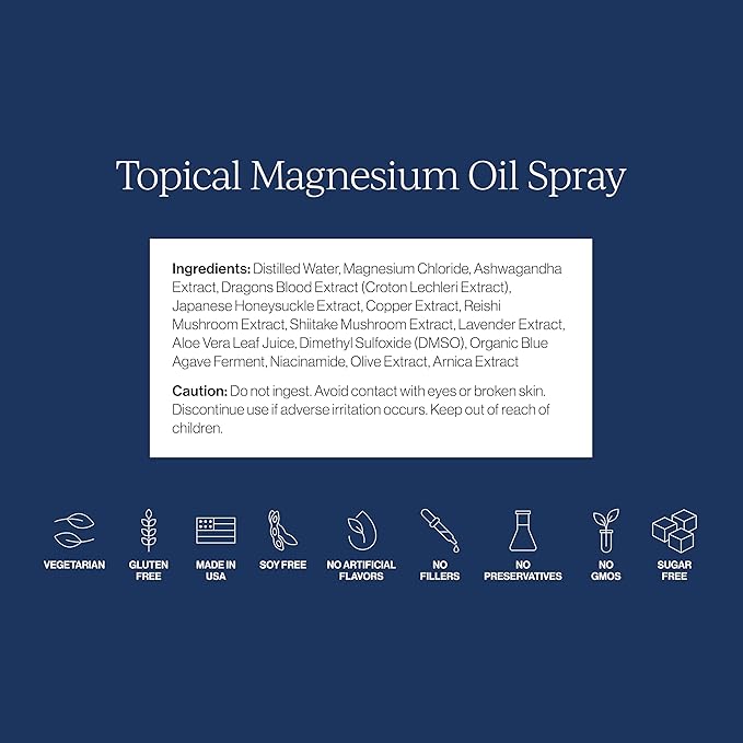 CYMBIOTIKA Topical Magnesium Oil Spray for Body, USA Made, Supplement for Leg Cramps, Muscle, Joint Health & Sleep Support, Includes Magnesium Chloride, Lavender Extract, Aloe Vera, 2pck (6.8 fl oz)