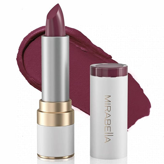 Mirabella - Sealed with a Kiss Smudge Proof Lipstick, Long-Lasting No-Bleed Lip Makeup, Hydrating Lip Color with Vegan Lanolin & Vitamin E, Berried Modern Matte Lipstick