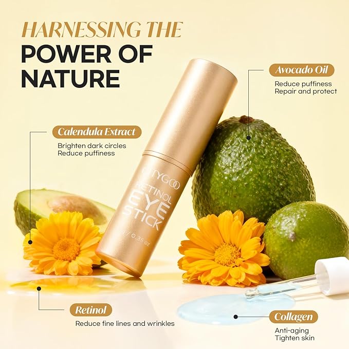 CITYGOO Retinol Eye Stick Hydrating: Dark Circle & Puffiness Balm with Retinol & Collagen - Anti Aging Wrinkle Cream For Women - Travel Friendly and Korean Skin Care (Retinol 10G)