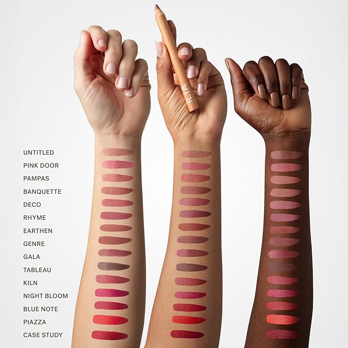 ILIA - Lip Sketch Hydrating Crayon | Hydrate, Plump, Smooth, Strengthen | Long Lasting up to 12-Hours, Bleed-Resistant, Soft-Matte | Barrier-Building, Non-Toxic, Cruelty-Free (Banquette)