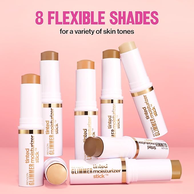 Revlon Glimmer Tinted Moisturizer Stick for Face, Lightweight Foundation, Hydrating Skincare-Infused Makeup, 160 160, 0.31 oz