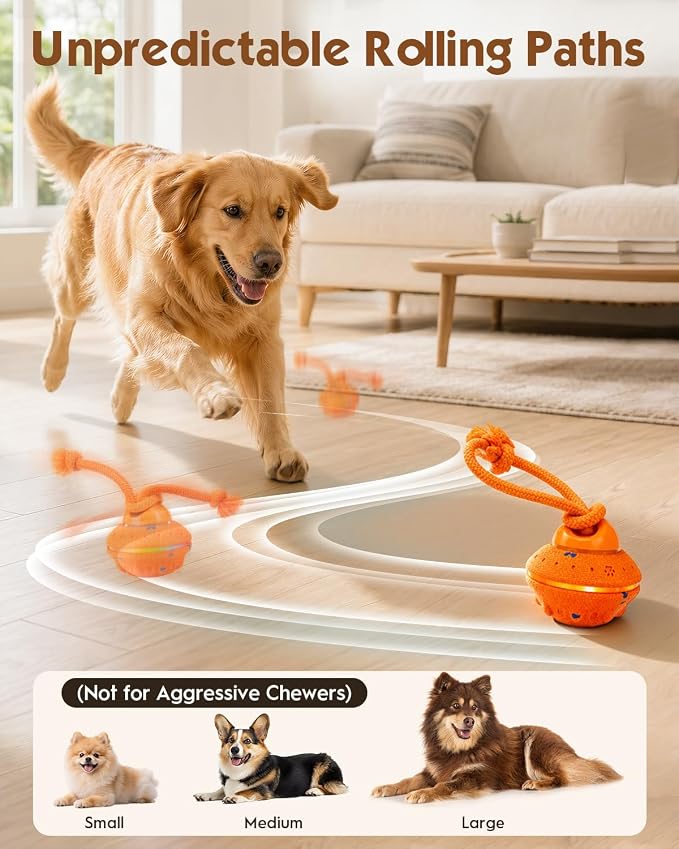 osou Interactive Dog Ball, Automatic Moving Toy with 3 Interactive Modes