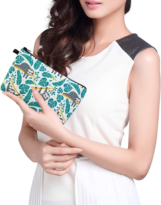 MAGEFY Small Makeup Bag Waterproof Cosmetic Bag Portable Travel Makeup Bags with Zipper Lightweight Makeup Pouch (1 pack, 0172 sloth gifts)
