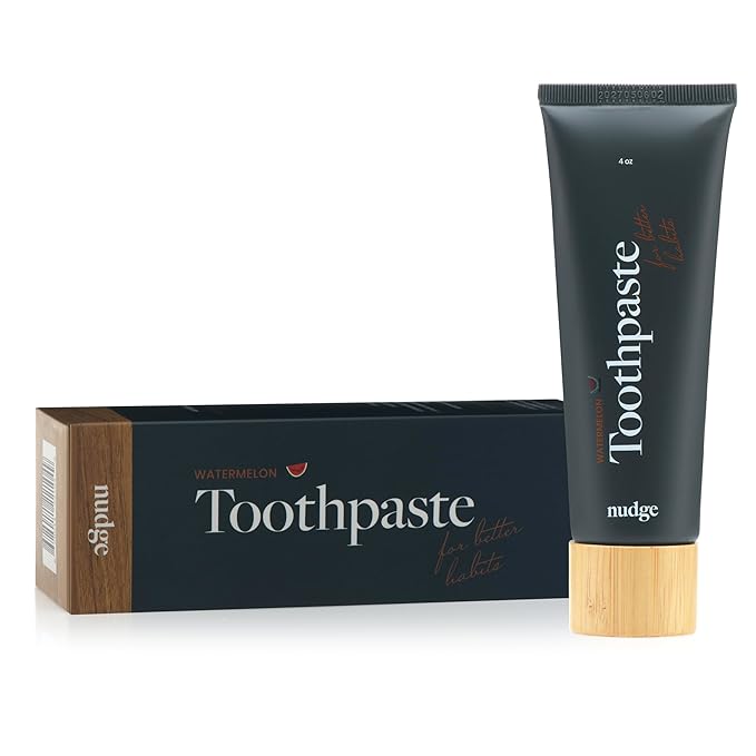 Nudge 10% Nano Hydroxyapatite Toothpaste, Remin+ Formula with Vitamin E, Fluoride-Free, SLS-Free, Helps Remineralize Enamel, Supports Dry Mouth Relief and Sensitive Teeth, Watermelon, 4.5 oz