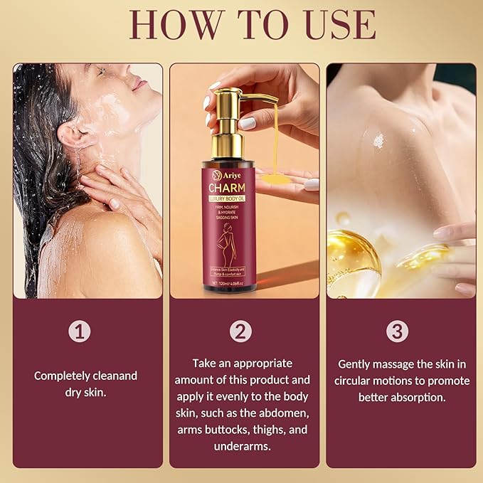 Body Firming Oil,Luxury After Shower Body Oil for Women,Glow-Remedy Skin Tightening & Hydrating Serum,Non-Greasy Glow Moisturizer for Dry Skin,Arms,Legs,Stomach & Body-4.06 Fl Oz (2 Pack)