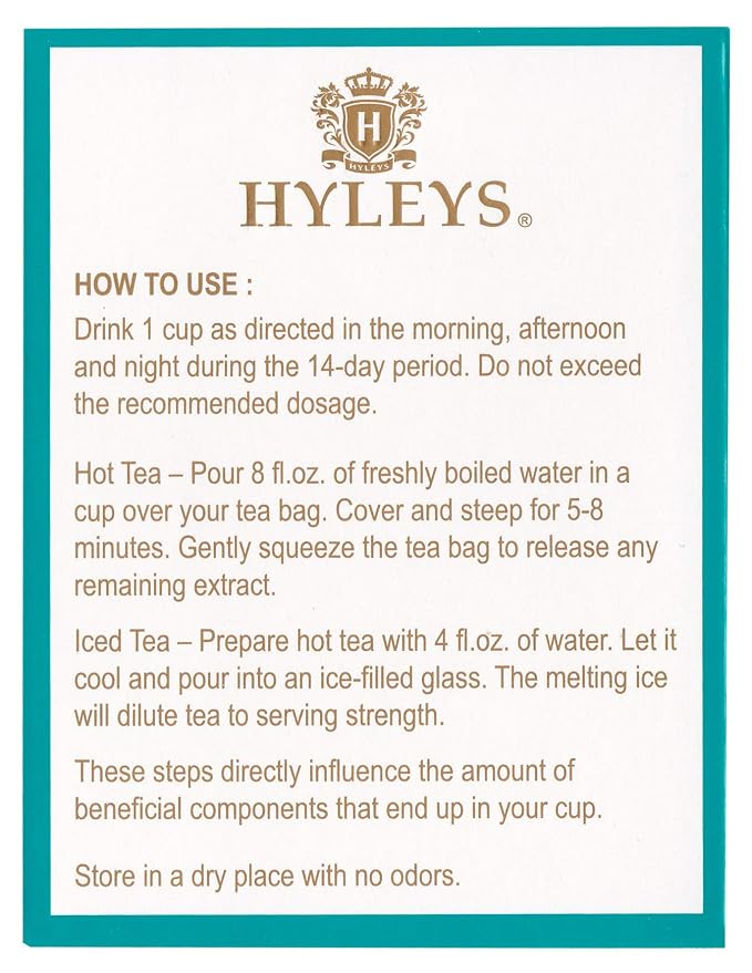 Hyleys Detox Tea for Cleanse and Weight Loss – 14 Day Detox Kit with 42 Tea Bags – Natural Moringa, Matcha, Senna – Supports Colon Cleanse, Digestion, and Metabolism (12 Pack - 504 Tea Bags Total)