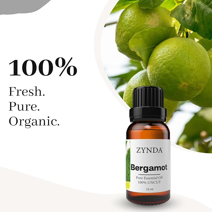 Bergamot Essential Oil – 100% Pure & Natural Aromatherapy Extract | Refreshing Scent for Skin, Hair & Diffuser | Uplifting & Calming Natural Essential Oils | Lab-Tested – 10mL