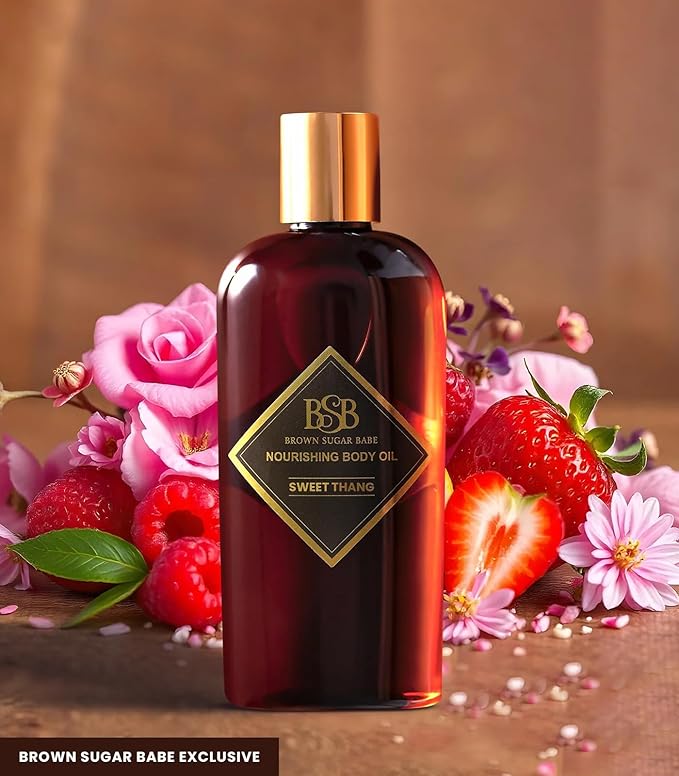 Brown Sugar Babe Sweet Thang Body Oil, Nourishing Oil for Women, Scented Skin Care, Perfume Body-Oil, Paraben Free, Made in USA