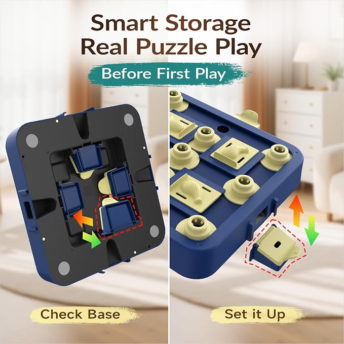 KADTC Dog Chess Puzzle Toy, 3-Levels, Mental Stimulation for Smart Dogs