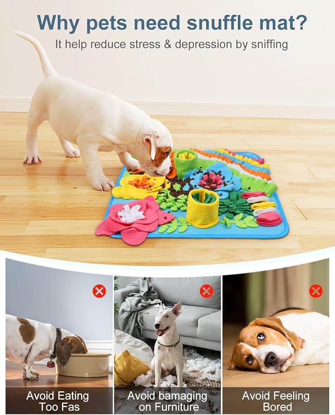 Snuffle Mat for Dogs, 20in Felt Wool for Medium/Large Breeds Puzzle