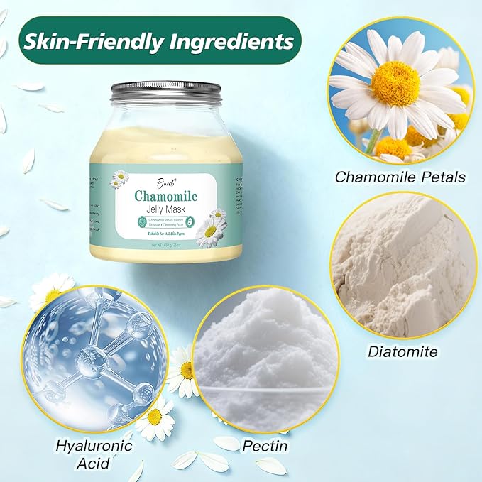 Powder Jelly Mask for Facials Professional, Peel Off Facial Mask for Hydrating & Moisturizing, Hydrojelly Mask for Women Men Skin Care, Home DIY Spa Use for All Skin with Chamomile Petals