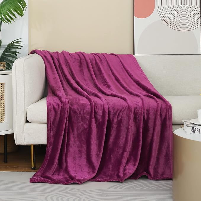 Purple Fleece Plush Throw Blanket 60"x80"for Couch Sofa Fuzzy Cozy Flannel | Super Soft Lightweight Microfiber Blanket for Bed Chair bedroom Home Decor All Season,Birthday Gifts for Women Mom Adult
