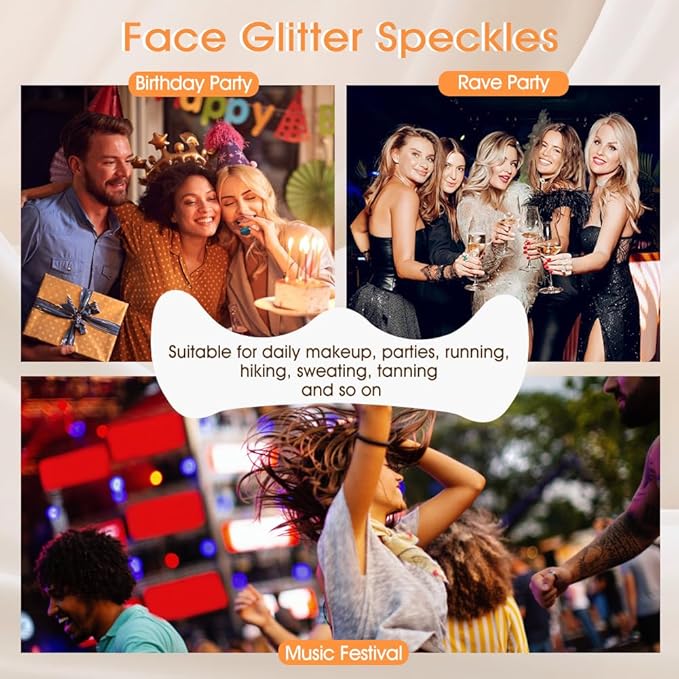 Face Glitter Freckles, Glow Up Makeup Patches for Face, 10pcs Gold Sparkle Freckles, Face Glitter Makeup Speckles, Glitter Makeup Accessories for Women, Faux Glitter Freckles Face Tattoo (Golden Dots)