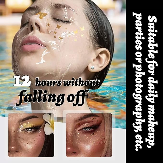 Brown Freckle Tattoos Stickers – Natural Looking Faux Freckles for Face | Waterproof, Long-Lasting, Easy to Apply & Remove | Star, Love & Freckle Design | Temporary Freckle Makeup for Women 8PCS