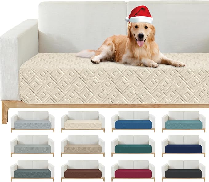 2026 Waterproof Sofa Dog Blanket (30"x53") Comfy Loveseat Couch Mat for Pets with Anti-Slip Back, Universal Incontinence Lightweight Liner Pad for Furniture Car Picnic etc Durable Washable, Beige