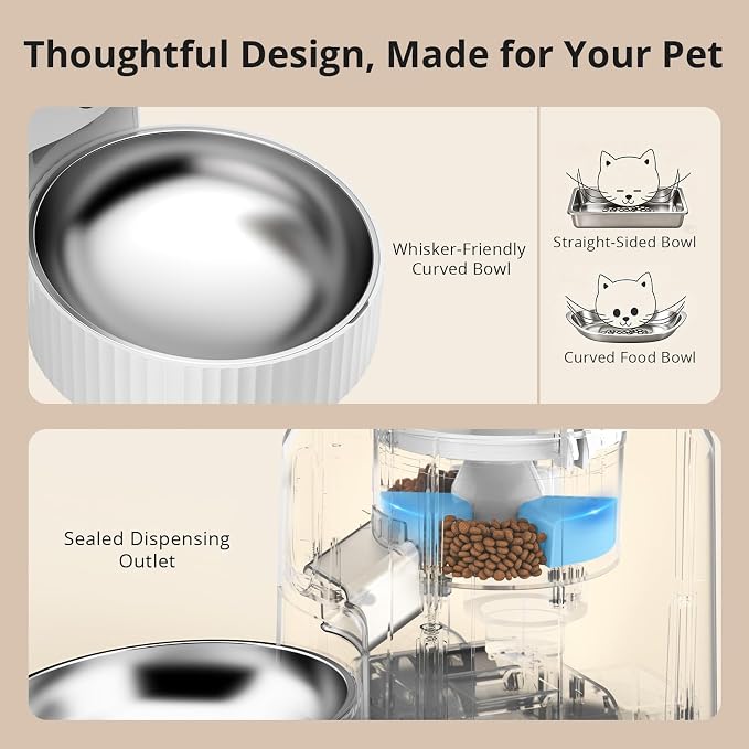 Automatic Cat Feeder with Camera, 2K WiFi Pet Feeder, 4L | Two-Way Talk, Night Vision, 5G & 2.4G Dual-Band WiFi, Custom Portion Control, Low Food Alerts, Call Pet Sound, Easy to Clean